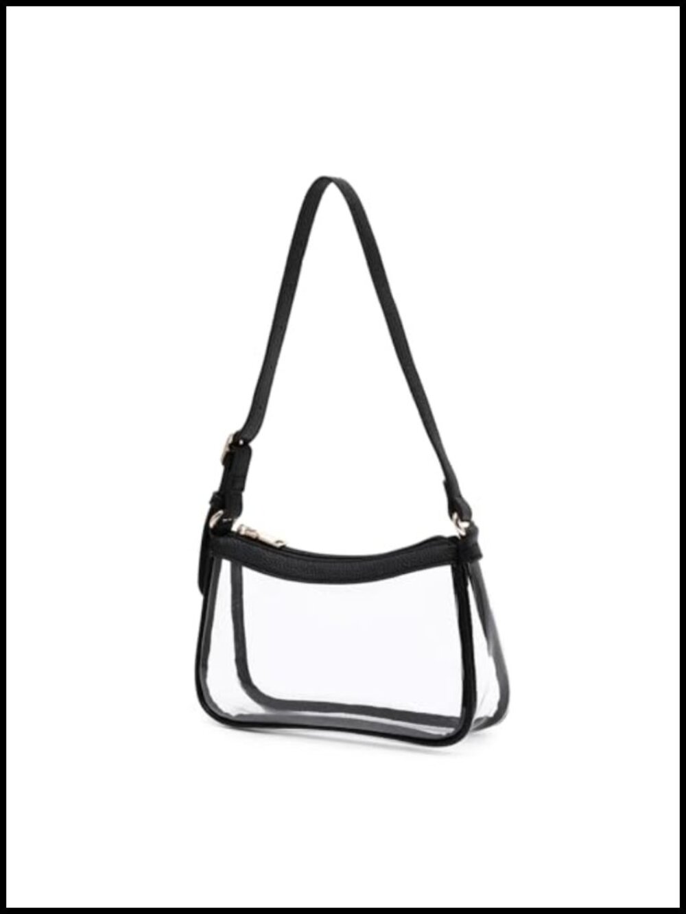 Stadium Approved PVC Clear Handbag with Gold Hardware and Top Handle,